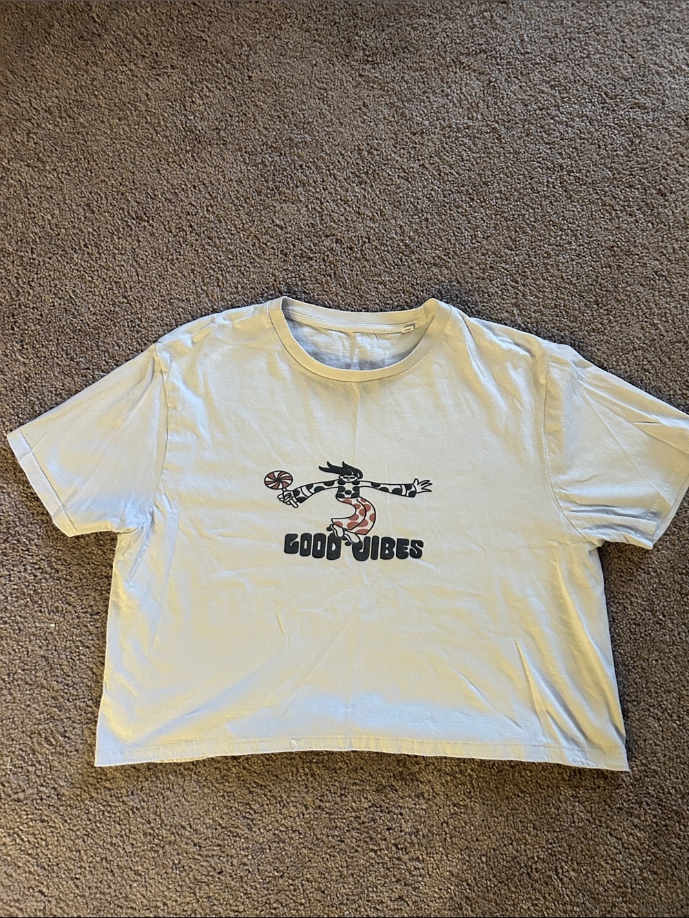 Good Vibes Cropped style Graphic Tee.